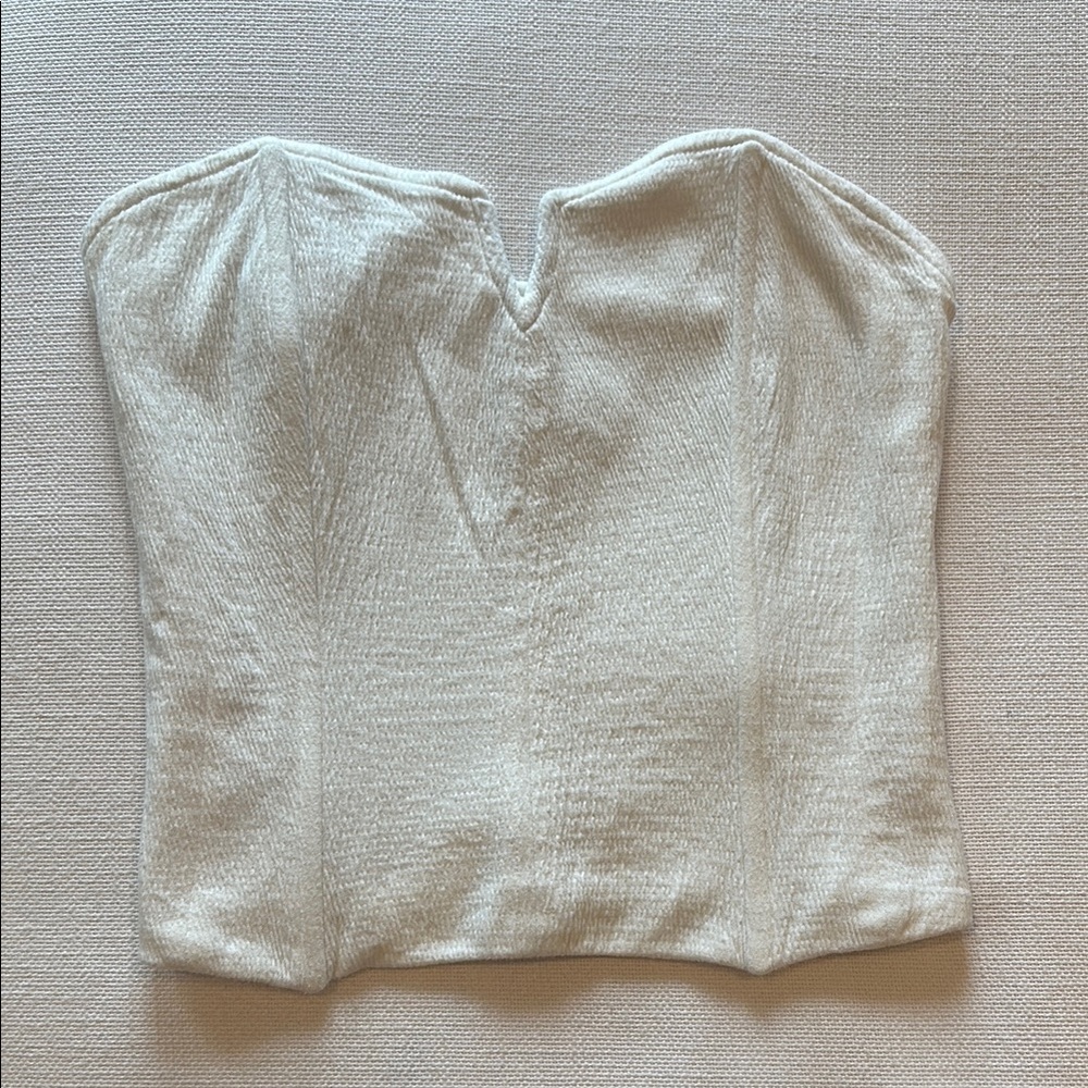 White corset strapless top